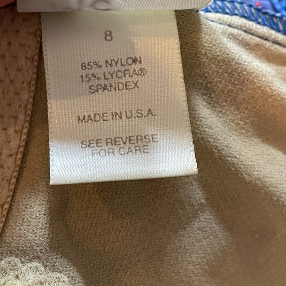 Cherokee Vintage Hippie Tropical Floral High Hip Open Back One Piece Swimsuit - Picture 6 of 6